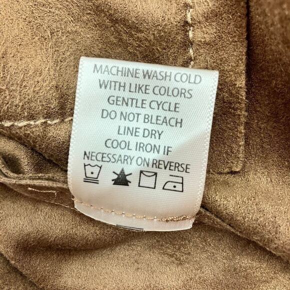 Boho Chic Faux Brown Suede Open Front Draped Vest Womens Size XS Festival  NWT - Picture 8 of 10